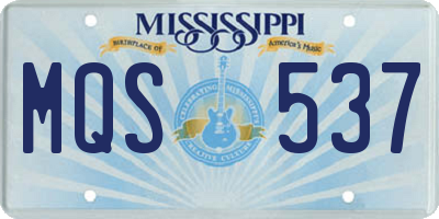 MS license plate MQS537