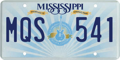 MS license plate MQS541