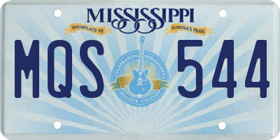 MS license plate MQS544