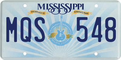 MS license plate MQS548