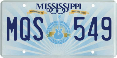 MS license plate MQS549