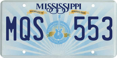 MS license plate MQS553