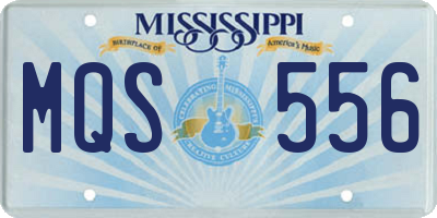 MS license plate MQS556
