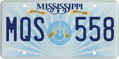 MS license plate MQS558