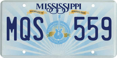 MS license plate MQS559