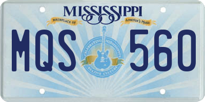 MS license plate MQS560