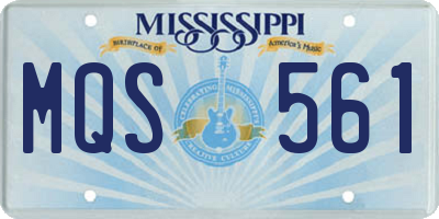 MS license plate MQS561