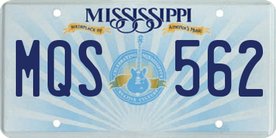 MS license plate MQS562