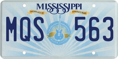 MS license plate MQS563