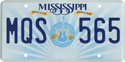 MS license plate MQS565