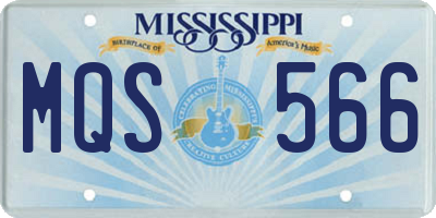 MS license plate MQS566