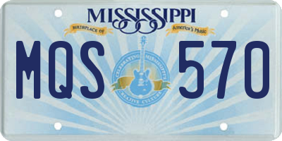 MS license plate MQS570