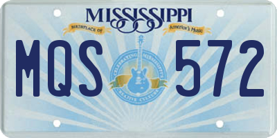 MS license plate MQS572