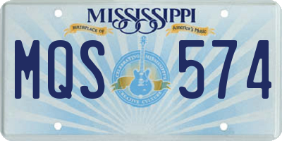 MS license plate MQS574