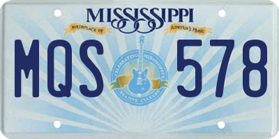 MS license plate MQS578