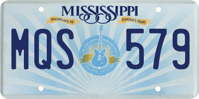 MS license plate MQS579