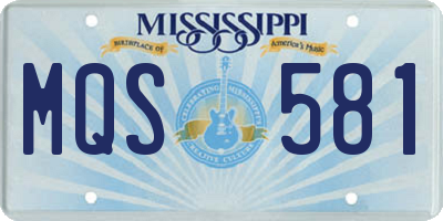 MS license plate MQS581