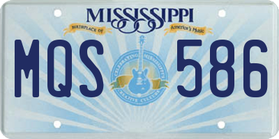 MS license plate MQS586