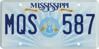 MS license plate MQS587