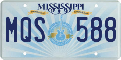 MS license plate MQS588
