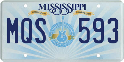 MS license plate MQS593