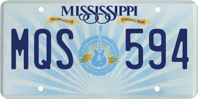 MS license plate MQS594