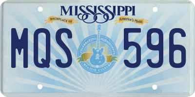MS license plate MQS596