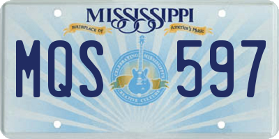 MS license plate MQS597