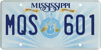 MS license plate MQS601