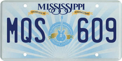 MS license plate MQS609