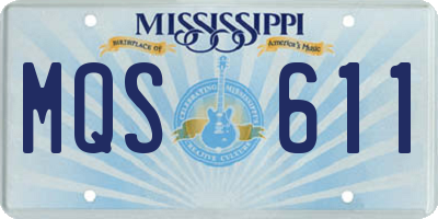 MS license plate MQS611