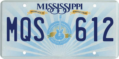 MS license plate MQS612