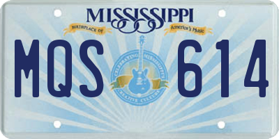 MS license plate MQS614