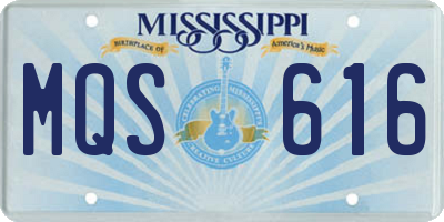 MS license plate MQS616