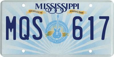 MS license plate MQS617