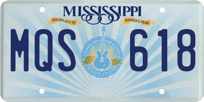 MS license plate MQS618