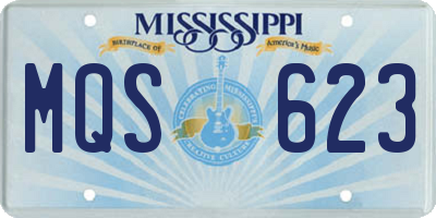 MS license plate MQS623