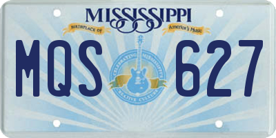MS license plate MQS627