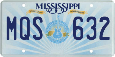 MS license plate MQS632
