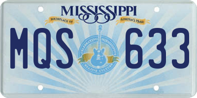MS license plate MQS633