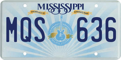 MS license plate MQS636