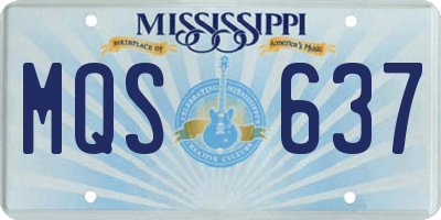 MS license plate MQS637
