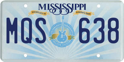 MS license plate MQS638
