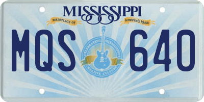 MS license plate MQS640
