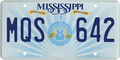MS license plate MQS642