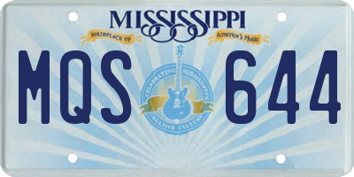 MS license plate MQS644