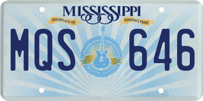 MS license plate MQS646