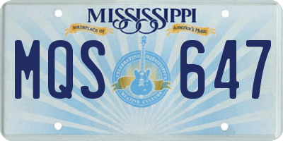MS license plate MQS647