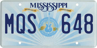 MS license plate MQS648