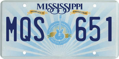 MS license plate MQS651